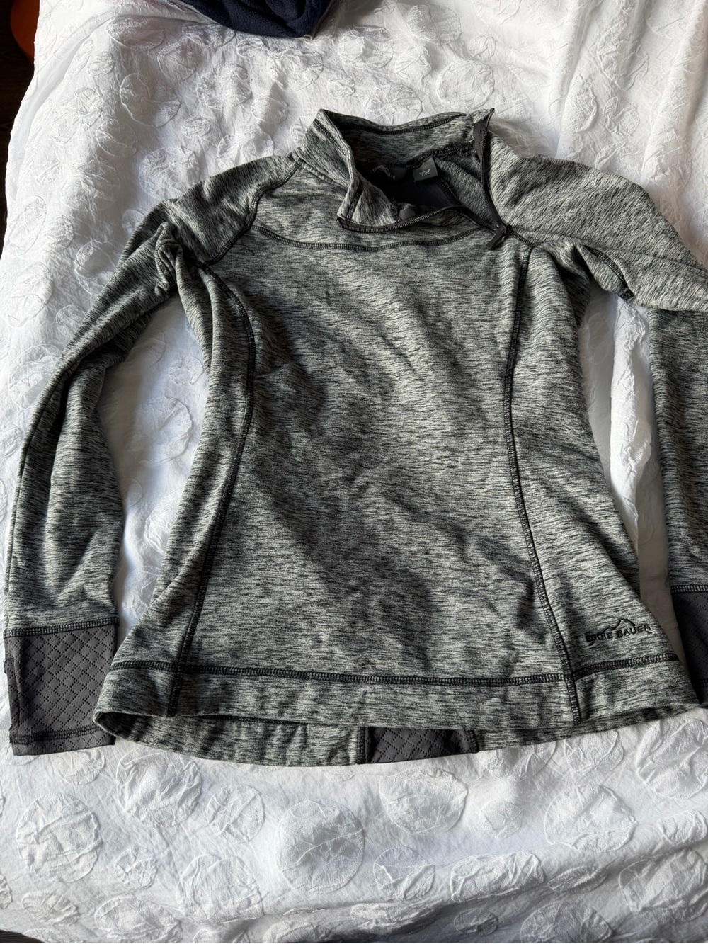 Eddie Bauer Heathered Gray 1/4 Zip Pullover